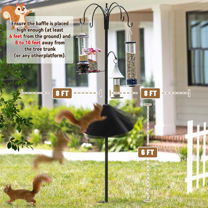 JISON21 Squirrel Baffle for Bird Feeder Pole，Outside Pole Mount Stopper & Bird House Guard for Outdoor Shepherd’s Hook and Anti Raccoon Poles, 14 Inch - Image 5